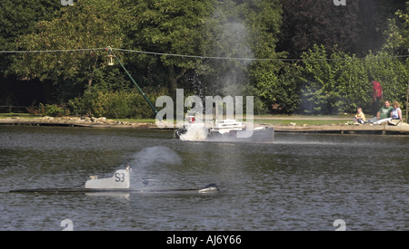 Naval Warfare at Peasholm Park Scarborough Yorkshire UK Stock Photo