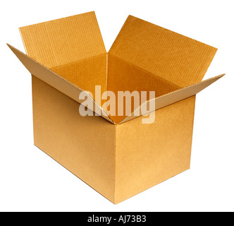 Brown cardboard container box Stock Photo
