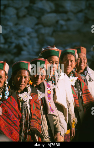 women dancing  during the traditional harvest festival in nako Himachal Pradesh India Stock Photo