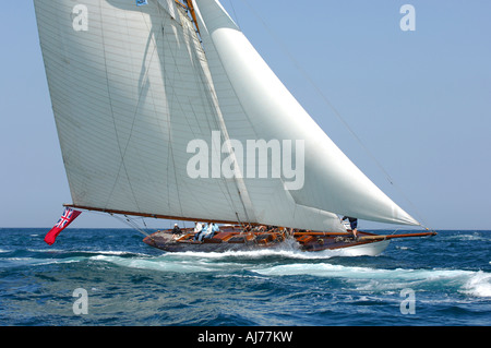 The Lady Ann Classic gaff rigged sloop by designed by William Fife Stock Photo