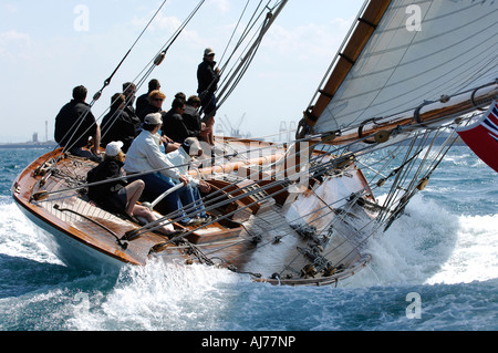 The Lady Ann Classic gaff rigged sloop by designed by William Fife Stock Photo