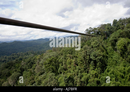 view from a zip line at The Gibbon Experience near Huay Xai on the Mekong river near the Laos Thai border Stock Photo