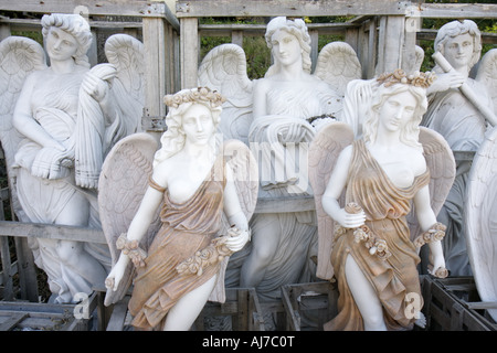 Pocono Poconos Mountains Pennsylvania,Hawley,Castle Fine Antiques & Reproductions,statues,ornaments,marble,granite,angels,PA070923079 Stock Photo