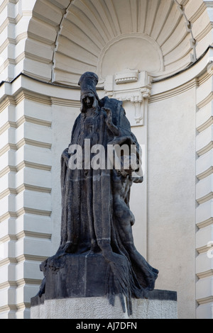 Statue of Rabbi Loew Maharal outside the Town Hall in the Jewish Quarter in Prague, Czech Republic. Stock Photo