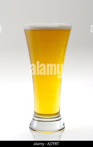 tall glass of beer full Stock Photo
