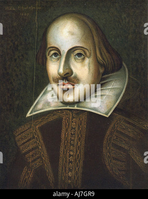 William Shakespeare, English playwright, 1609. Artist: Unknown Stock Photo