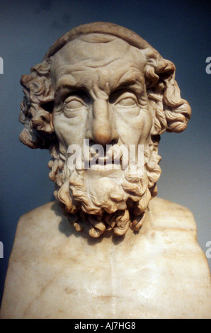 Homer, Greek epic poet. Artist: Unknown Stock Photo