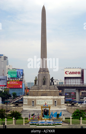 The obelisk Victory Monument in Ratchathewi district in Bangkok in