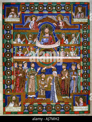 Coronation of Henry the Lion, Duke of Saxony, and his wife Matilda. Artist: Unknown Stock Photo