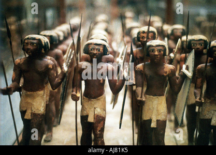 Model soldiers from the tomb of an 18th dynasty pharoah, Ancient Egyptian, 16th-13th century BC. Artist: Unknown Stock Photo