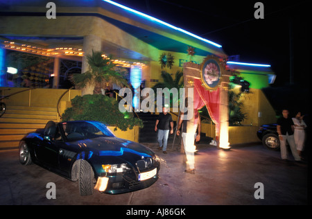 Ragtop in front of club and discotheque El Divino Ibiza City Ibiza Balearic Islans Spain Stock Photo