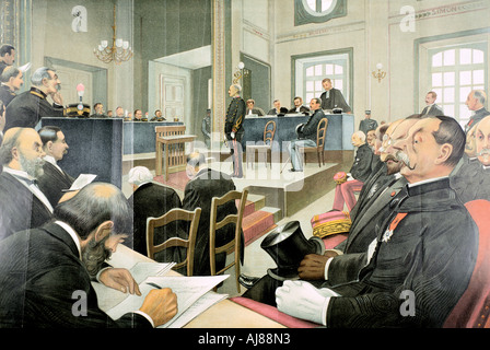 Retrial of Albert Dreyfus, Rennes, France, 1899. Artist: Unknown Stock Photo