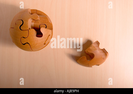 round wooden puzzle Stock Photo