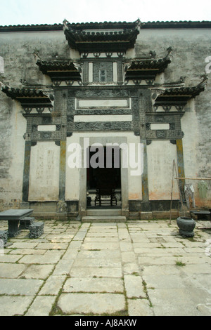High wall gate entrance to a nobleman's dwelling in Hongcun village, Yixian county, Anhui Province. Stock Photo