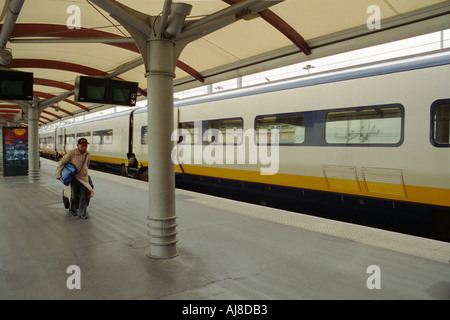 Eurostar passsenger arriving at Gare du Nord Paris Stock Photo