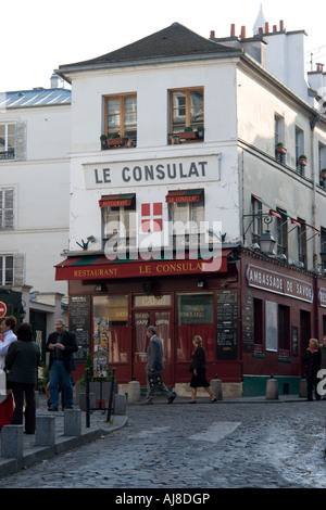 Le Consulat restaurant in Montmartre Paris France Stock Photo