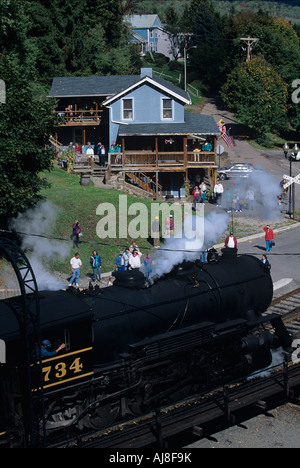 USA Maryland Steam train of Western Maryland Scenic Railroad in Cumberland Stock Photo