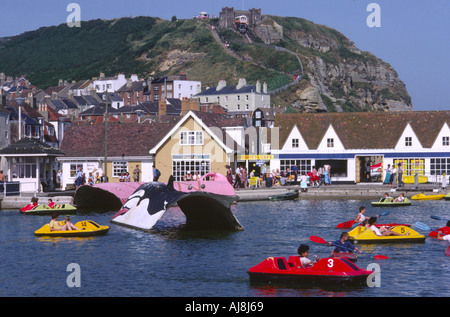 Europe UK GB England sussex hastings boating pond Stock Photo