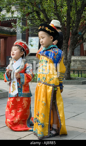 Chinese  children wearing traditional costumes Stock Photo