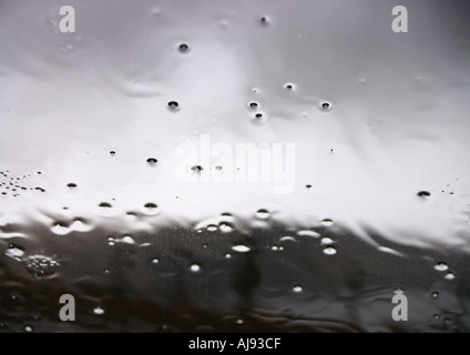 Sleet on car windscreen Stock Photo