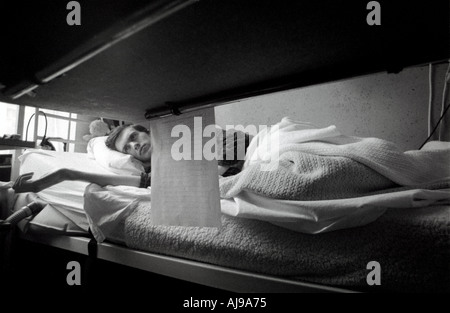 A young man in hospital suffering from ME, UK. Stock Photo