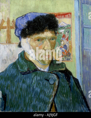 'Self-Portrait with Bandaged Ear', 1889. Artist: Vincent van Gogh Stock Photo