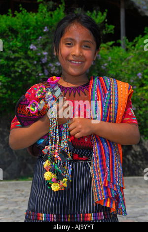 Indigenous girl in traditional Mayan dress Stock Photo