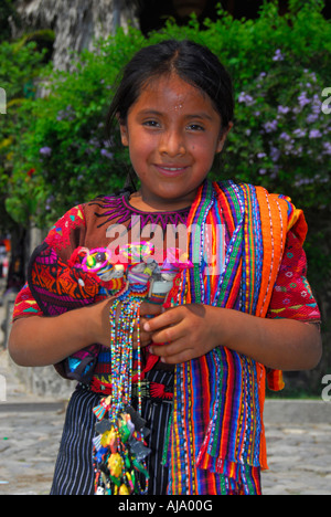 Indigenous girl in traditional Mayan dress Stock Photo