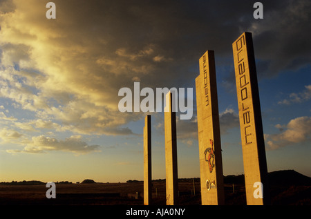 Humankind Sign Johannesburg, South Africa, sign, logos, footprints over outline of ...