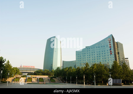 China Beijing Haidian district modern architecture in Zhongguancun Plaza electronic town Chinas biggest computer center Stock Photo