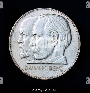 Gottlieb Daimler and Karl Benz, German motor industry pioneers, 1961. Artist: Unknown Stock Photo
