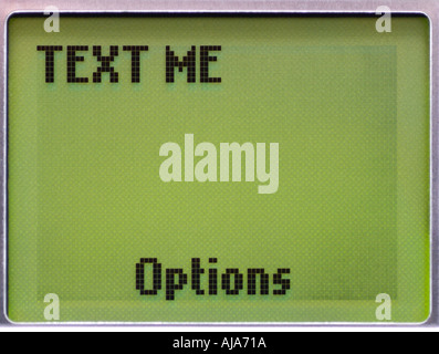 Cell Phone Display with Text Me Message, Close Up. Stock Photo