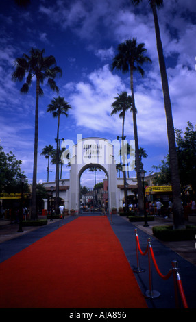 The red carpet entrance to Universal Studios Hollywood Stock Photo