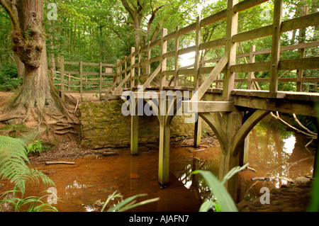 Pooh Bridge where the game Pooh Sticks originates featured in the stories of Christopher Robin and Winnie the Pooh by AA Milne. Stock Photo