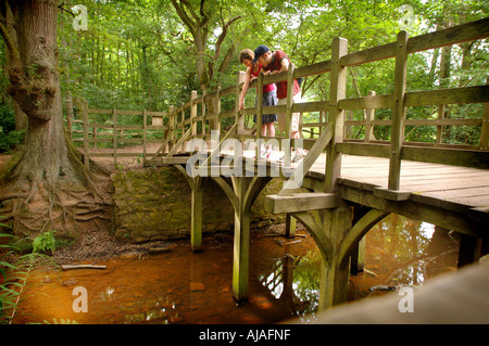 Pooh Bridge where the game Pooh Sticks originates featured in the stories of Christopher Robin and Winnie the Pooh by AA Milne. Stock Photo