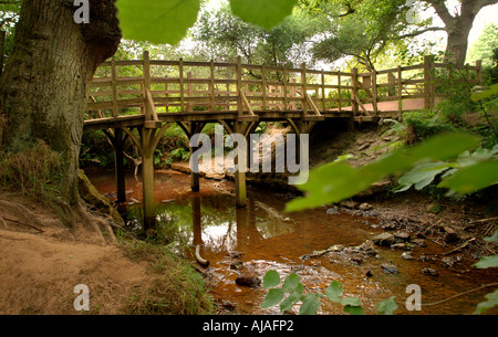 Pooh Bridge where the game Pooh Sticks originates featured in the stories of Christopher Robin and Winnie the Pooh by AA Milne. Stock Photo