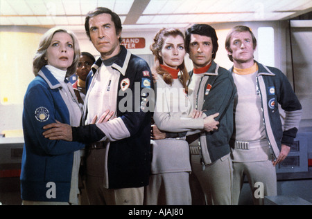 SPACE 1999 UK TV series screened in 1975 78 starring at left Barbara Bain and Martin Landau Stock Photo