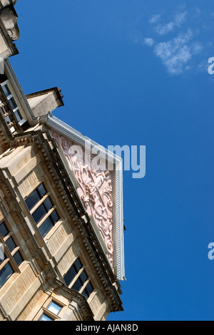 Detail of Roof Pediment at The Empire Hotel now residential flats in Bath Somerset England Stock Photo