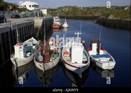 small fishing boats in bunbeg harbour county Donegal Republic of Ireland Stock Photo