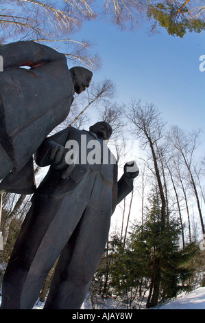 Lenin and Dzerzhinsky scupture Gruto Parkas Druskinikaj Lithuania Stock Photo