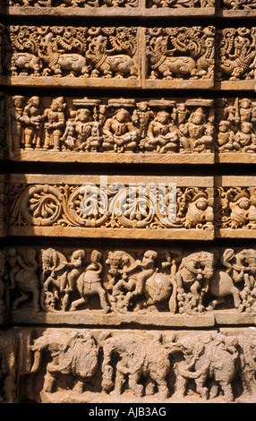 South India Kerela Local Caption Somnathpur Temple Stock Photo