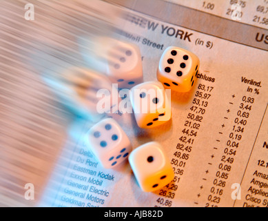 luck in the stock market direct hit for the value of share price of stock Stock Photo