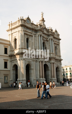 The Basilica of the Shrine of Our Lady of the Rosary Santuario della Madonna del Rosario modern Pompeii Stock Photo