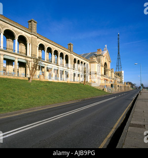 Alexandra Palace historic building south east facade on hill top with clear blue winter sky London N10 England HXXZsm Stock Photo