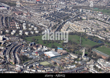 Aerial view north west of Clissold Park suburban housing Stoke Newington London N16 England UK High level oblique Stock Photo