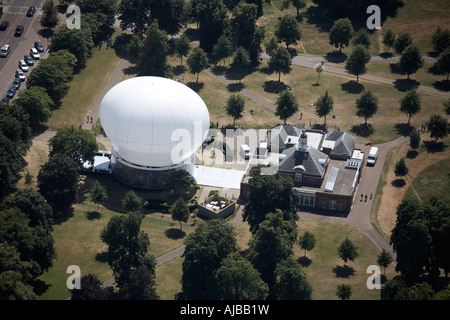 Aerial view south east of Kensington Gardens Serpentine Gallery with temporary bubble dome Hyde Park London W2 England UK High  Stock Photo