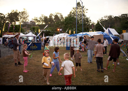 Children Playing At Woodford Folk Festival Queensland Australia Stock 