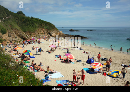 The beach at Belvoir Bay, a perfect small cove on Herm Stock Photo