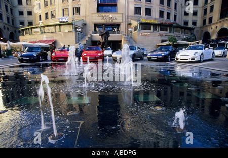 Johannesburg, South Africa, people, buildings,  retro, 2007, Nelson Mandela Square, Sandton City, exotic car exhibition, culture, slow travel, autos Stock Photo