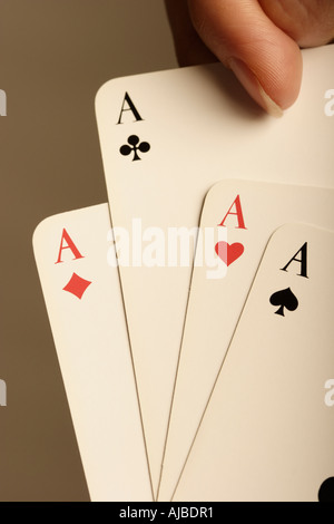 Four Aces, gambling, success, fortune Stock Photo